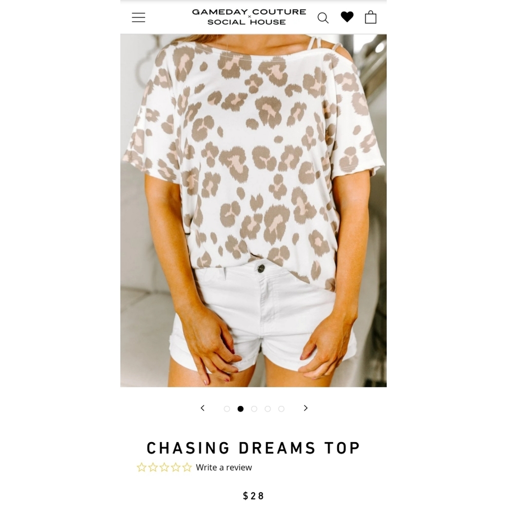 NWT Leopard print soft off shoulder shirt small